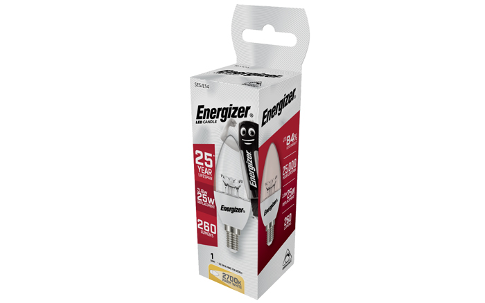 Energizer Led Candle Dimm. Wa. White Clear 15000 Hrs- 4.5WE14